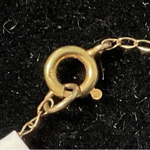 Vintage 16” 14K Gold Chain and Heart Pendant Satin Finish Etched Star 1.27 Grams