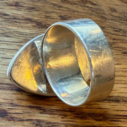 Native "F/I" Ring Sterling Silver Jewelry Size 8 MOP Coral