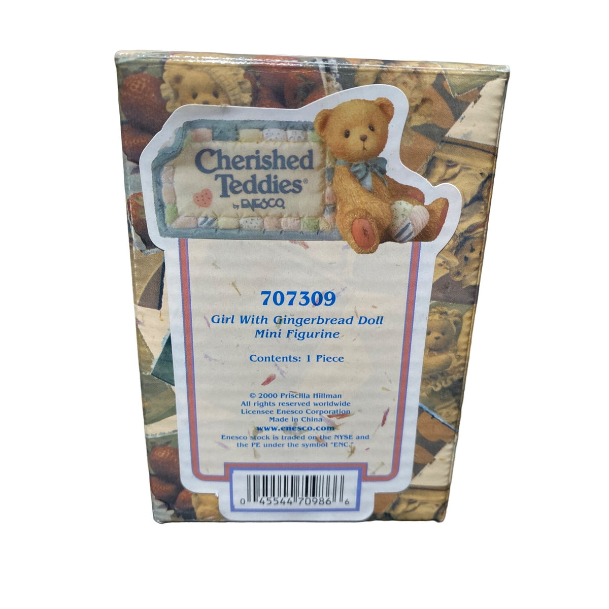 Cherished Teddies Girl With Gingerbread Doll Figurine 2000 Enesco Priscilla Hillman 707309 Ceramic Collectible