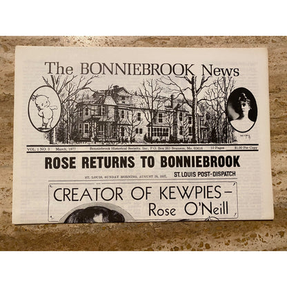 Vintage 1976-1977 The Bonnibrook News Issues 1-4 Set  Historical Society Collectible Newspapers  Rose ONeill Memorabilia