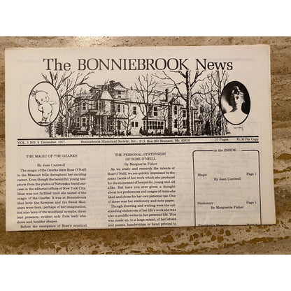 Vintage 1976-1977 The Bonnibrook News Issues 1-4 Set  Historical Society Collectible Newspapers  Rose ONeill Memorabilia