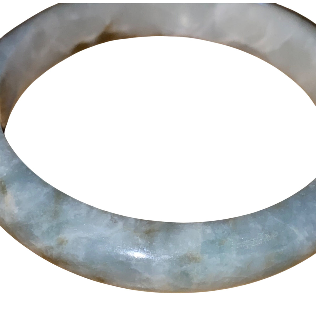 Grade A Natural Green & White Jadeite Bangle Bracelet
