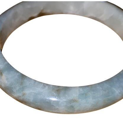 Grade A Natural Green & White Jadeite Bangle Bracelet