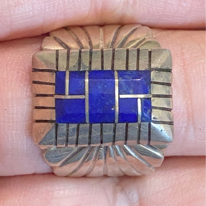 Ring Size 11 Lapis Lazuli C. Benally Native Sterling Silver 925 Men Semi-Precious Stone