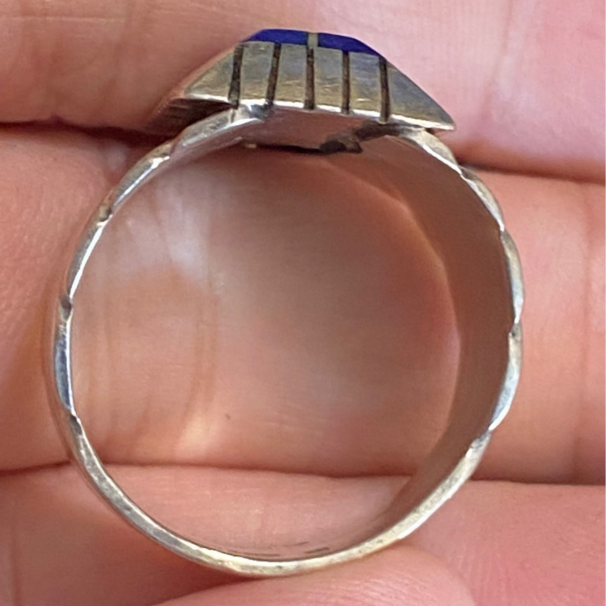 Ring Size 11 Lapis Lazuli C. Benally Native Sterling Silver 925 Men Semi-Precious Stone