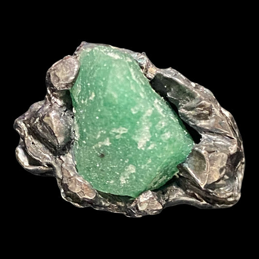 Ring Aventurine Size 7 Sterling Silver Rustic