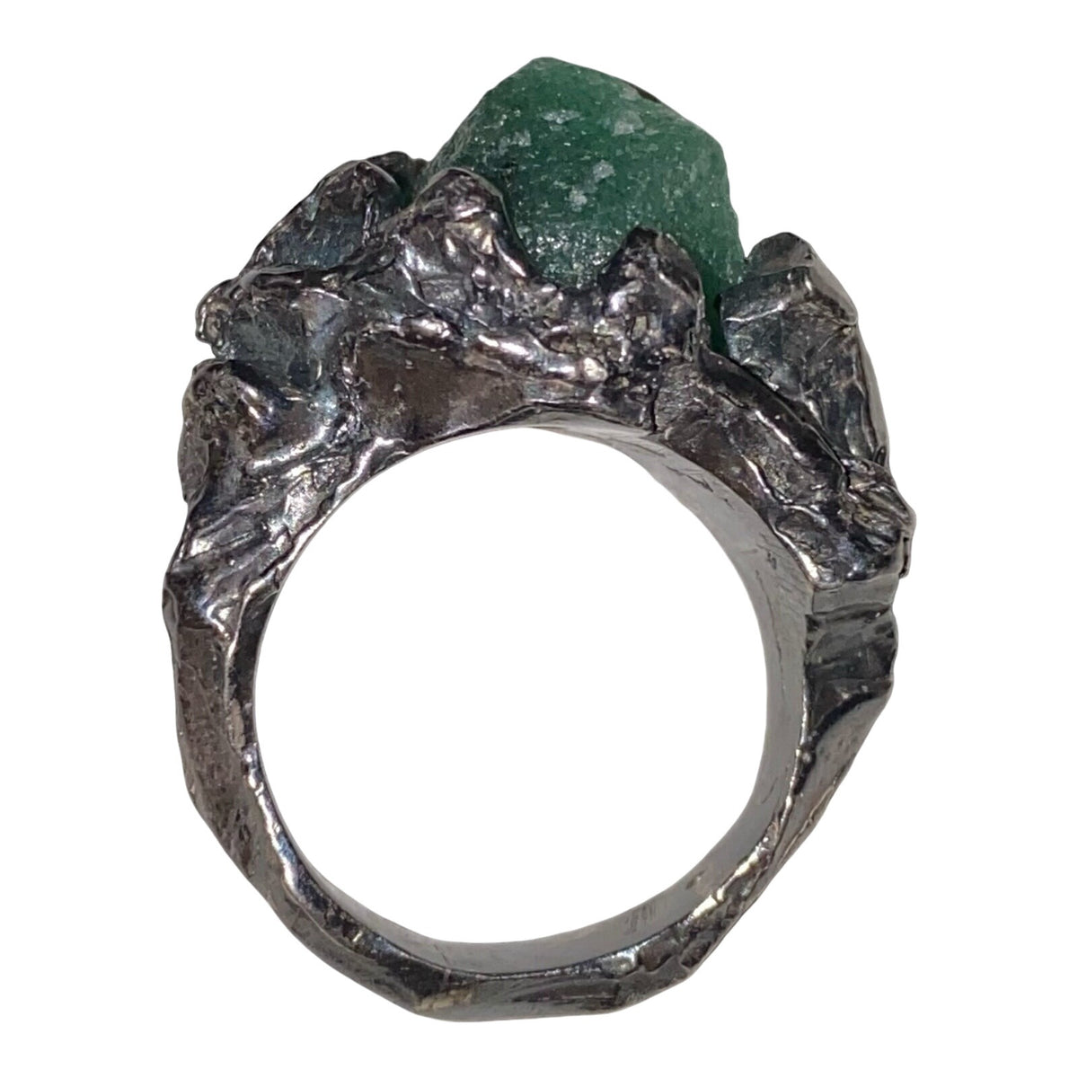 Ring Aventurine Size 7 Sterling Silver Rustic