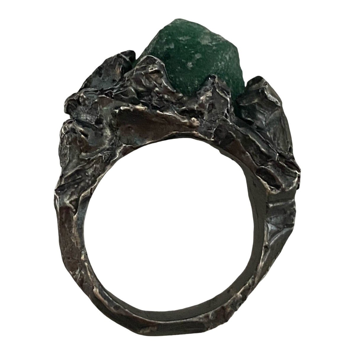 Ring Aventurine Size 7 Sterling Silver Rustic