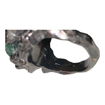 Ring Aventurine Size 7 Sterling Silver Rustic
