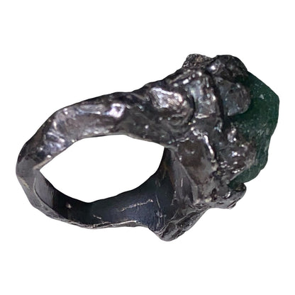 Ring Aventurine Size 7 Sterling Silver Rustic