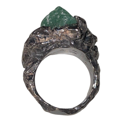 Ring Aventurine Size 7 Sterling Silver Rustic