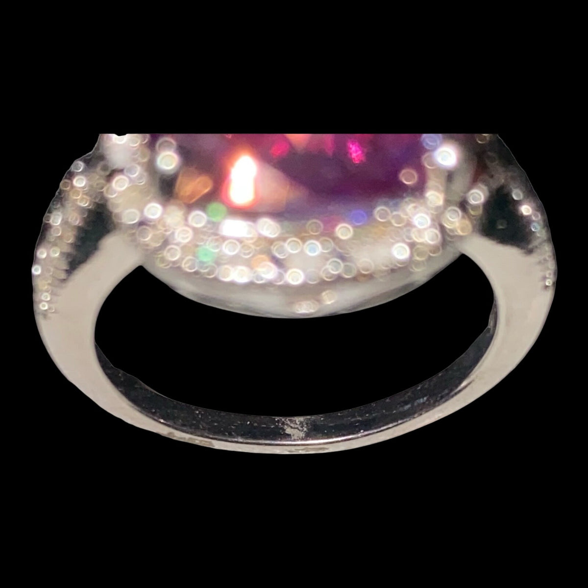 Ring Pink Spinel Diamonds Size 7.5 17 Stones 3.568 Carats Women Sterling Silver 925