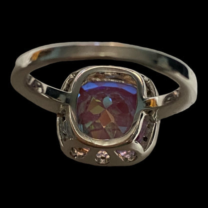 Ring Pink Spinel Diamonds Size 7.5 17 Stones 3.568 Carats Women Sterling Silver 925