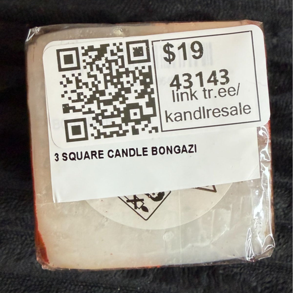 Hand-Painted Fair-Trade Nobunto 2.25" Square Candle Bongazi Orange & Brown
