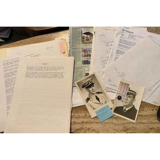Vintage 1940s Military Memorabilia Lot With Black & White Photos & Typed Manuscript