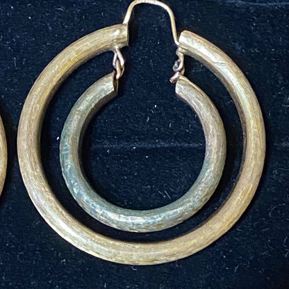 Double Hoop Earrings 18K Gold Jewelry