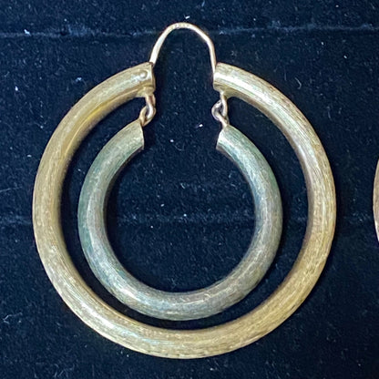 Double Hoop Earrings 18K Gold Jewelry
