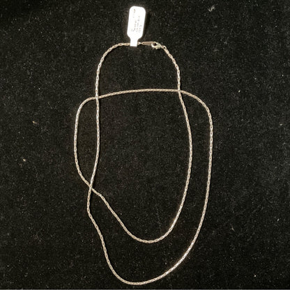Vintage 30” Tested as 10K-14K White Gold Box Chain Necklace China