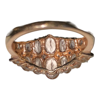 Ring 20 Gemstones Size 7 7.025 Carats Pale Pink Tourmaline .373 Carats Diamonds Women Sterling Silver 925 Gold Over Silver Vermeil
