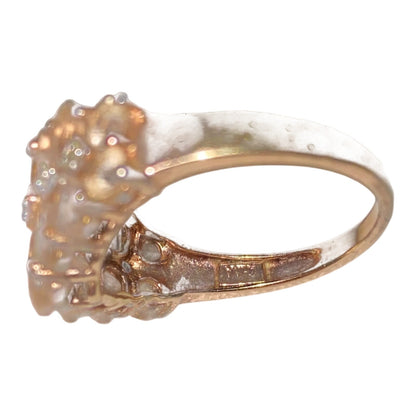 Ring 20 Gemstones Size 7 7.025 Carats Pale Pink Tourmaline .373 Carats Diamonds Women Sterling Silver 925 Gold Over Silver Vermeil