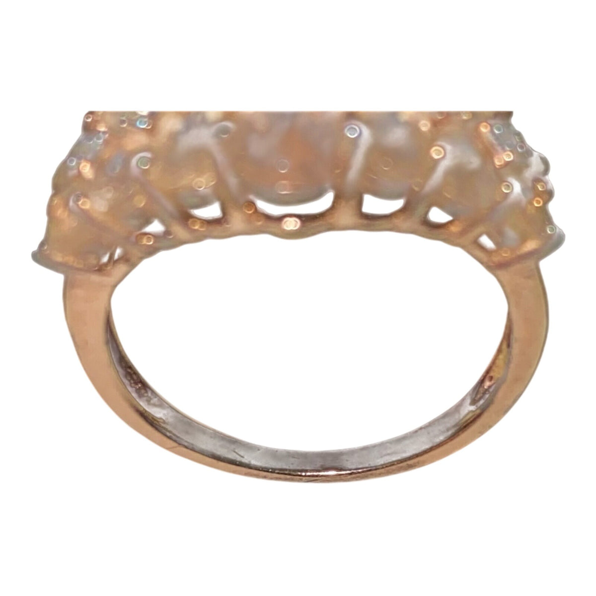 Ring 20 Gemstones Size 7 7.025 Carats Pale Pink Tourmaline .373 Carats Diamonds Women Sterling Silver 925 Gold Over Silver Vermeil