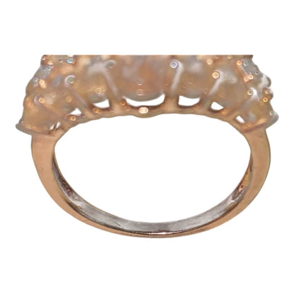 Ring 20 Gemstones Size 7 7.025 Carats Pale Pink Tourmaline .373 Carats Diamonds Women Sterling Silver 925 Gold Over Silver Vermeil