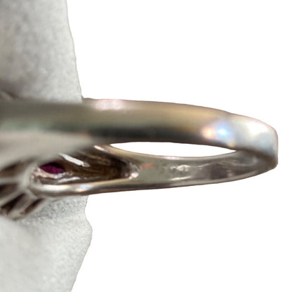 Elegant 925 Sterling Silver Ring With Rubellite & Topaz Stones Size 7