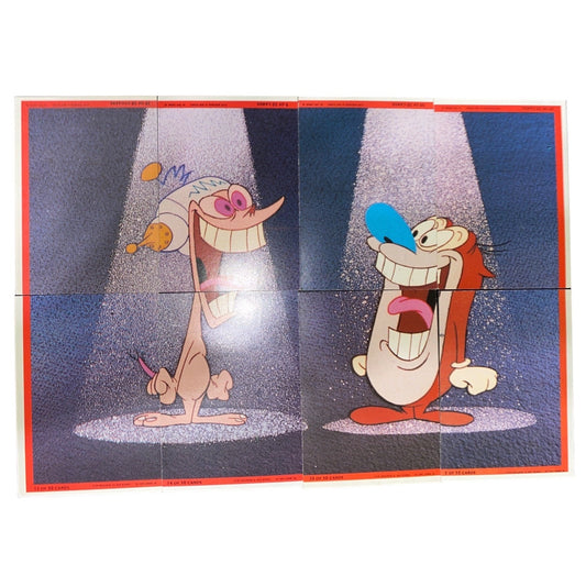 Vintage Topps Nickelodeon Ren & Stimpy Trading Card Set W/ Holographic Cards & Puzzle Poster