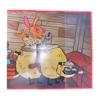 Vintage Topps Nickelodeon Ren & Stimpy Trading Card Set W/ Holographic Cards & Puzzle Poster