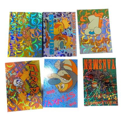 Vintage Topps Nickelodeon Ren & Stimpy Trading Card Set W/ Holographic Cards & Puzzle Poster