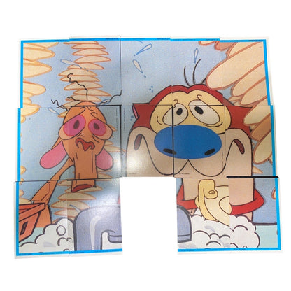 Vintage Topps Nickelodeon Ren & Stimpy Trading Card Set W/ Holographic Cards & Puzzle Poster