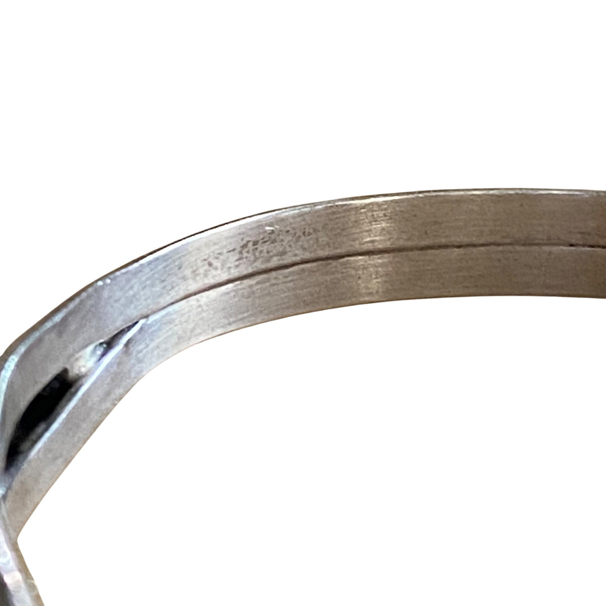 Native American Sterling Silver & Moonstone Cuff Bracelet With Swirl Design