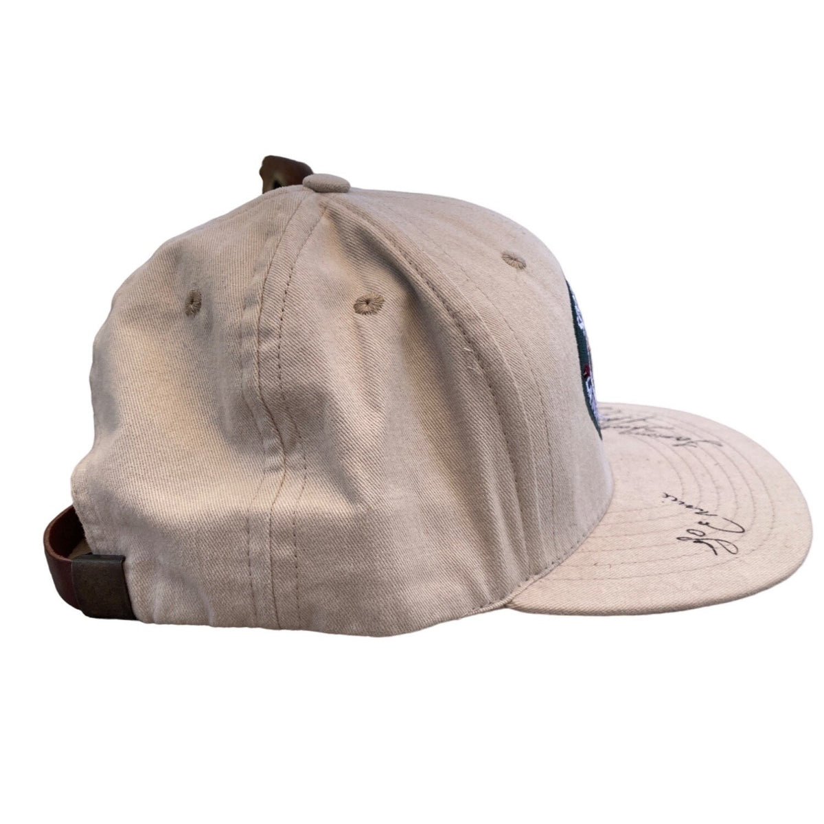 Lanai Pine Sporting Clays Hawaii Hat Signed By Nancy Ebert Beige Adjustable Strapback USA Made