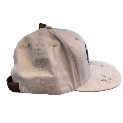 Lanai Pine Sporting Clays Hawaii Hat Signed By Nancy Ebert Beige Adjustable Strapback USA Made
