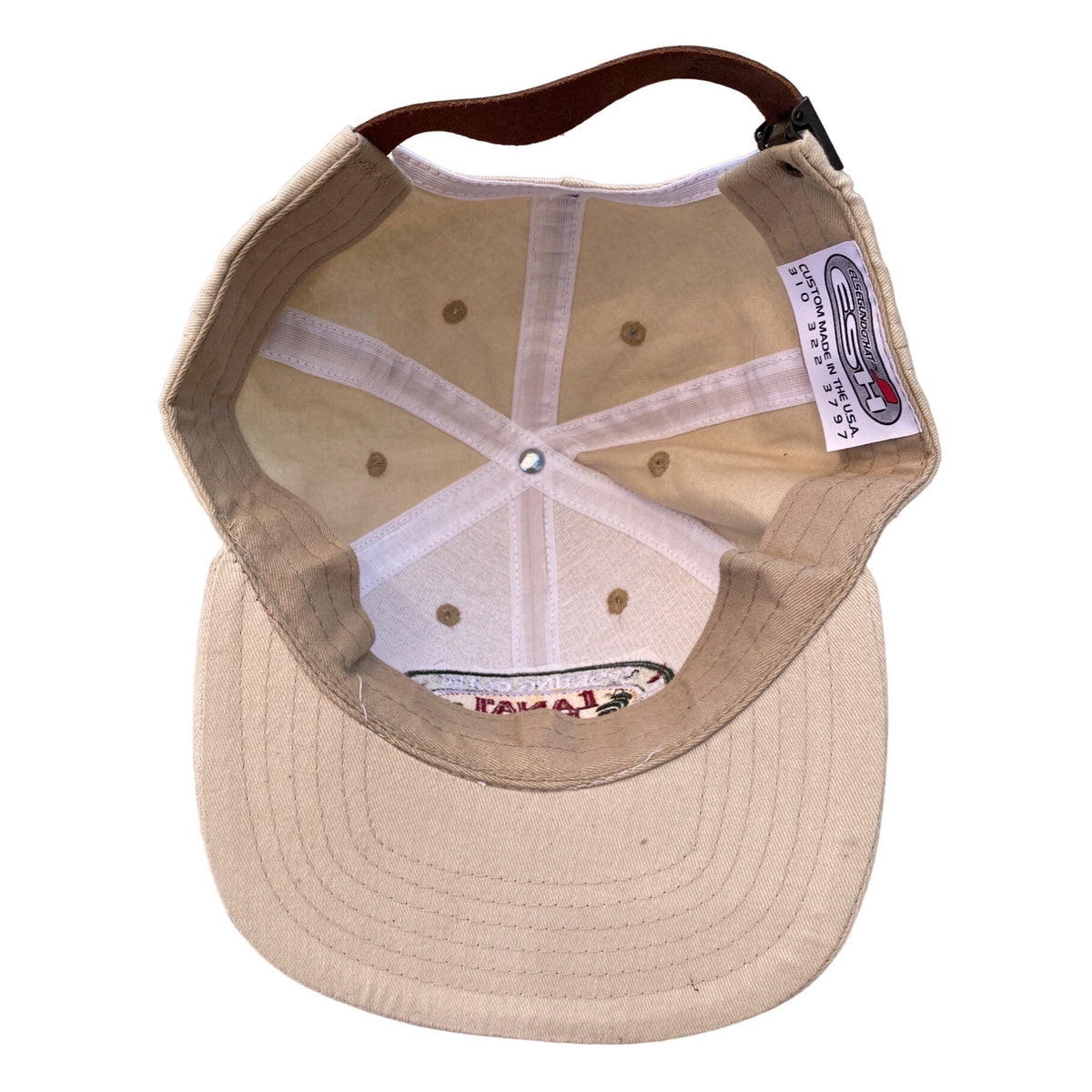Lanai Pine Sporting Clays Hawaii Hat Signed By Nancy Ebert Beige Adjustable Strapback USA Made