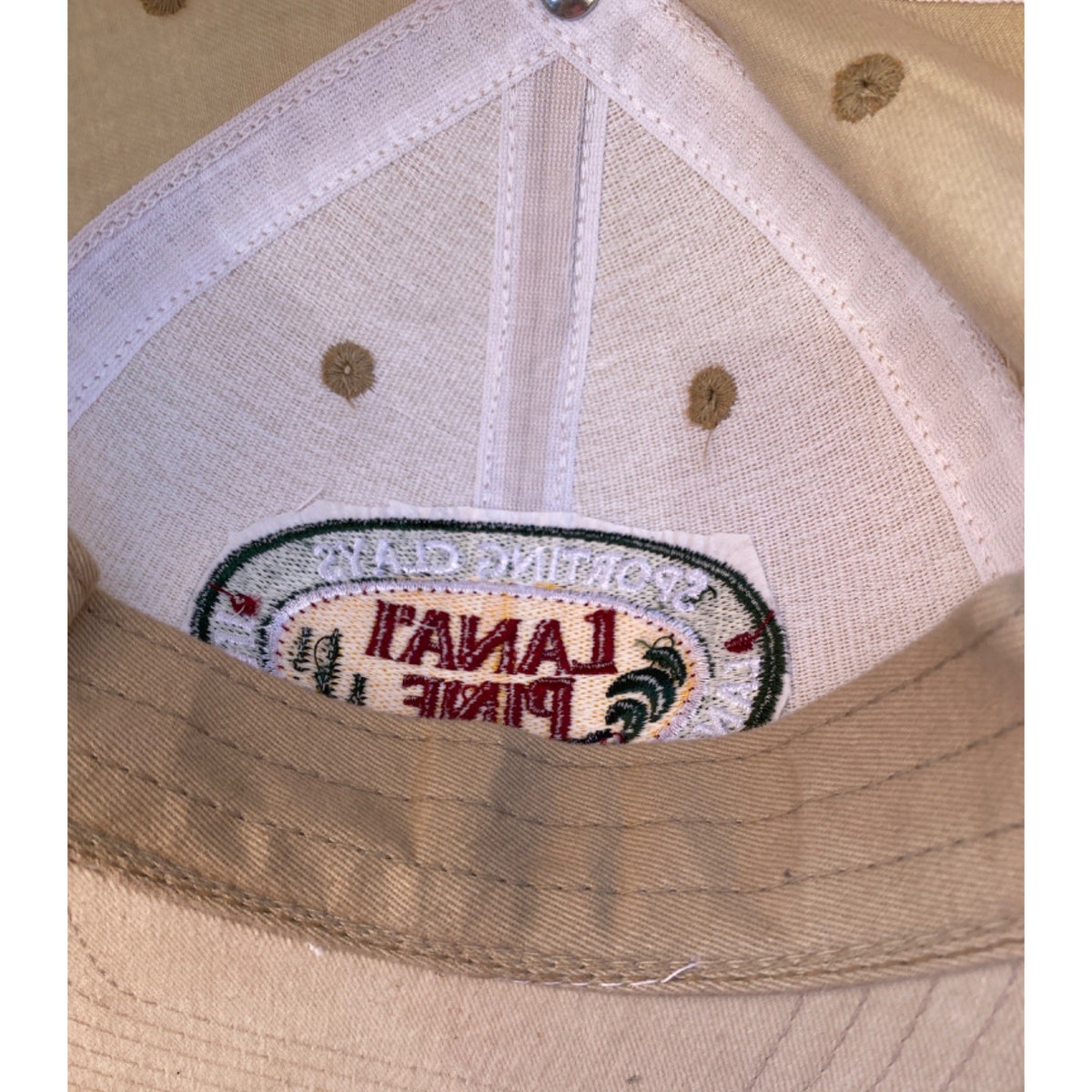 Lanai Pine Sporting Clays Hawaii Hat Signed By Nancy Ebert Beige Adjustable Strapback USA Made