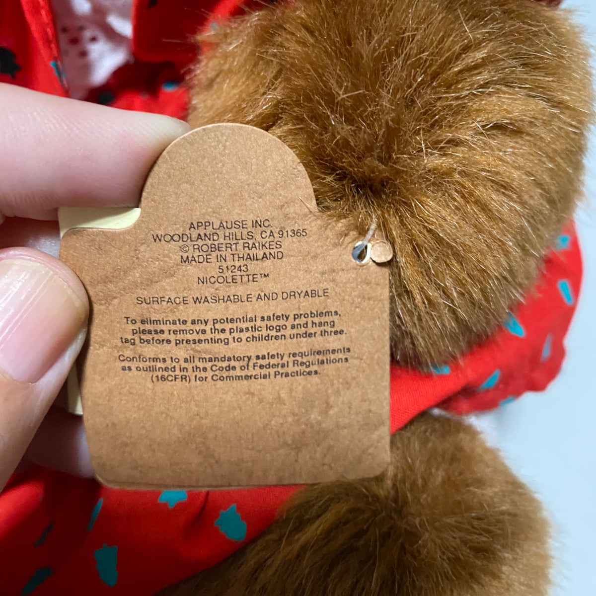 Robert Raikes Nicolette Bears Vintage Christmas Collectible 12" Limited Edition 8350/10000 By Applause