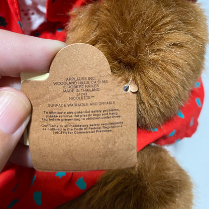 Robert Raikes Nicolette Bears Vintage Christmas Collectible 12" Limited Edition 8350/10000 By Applause