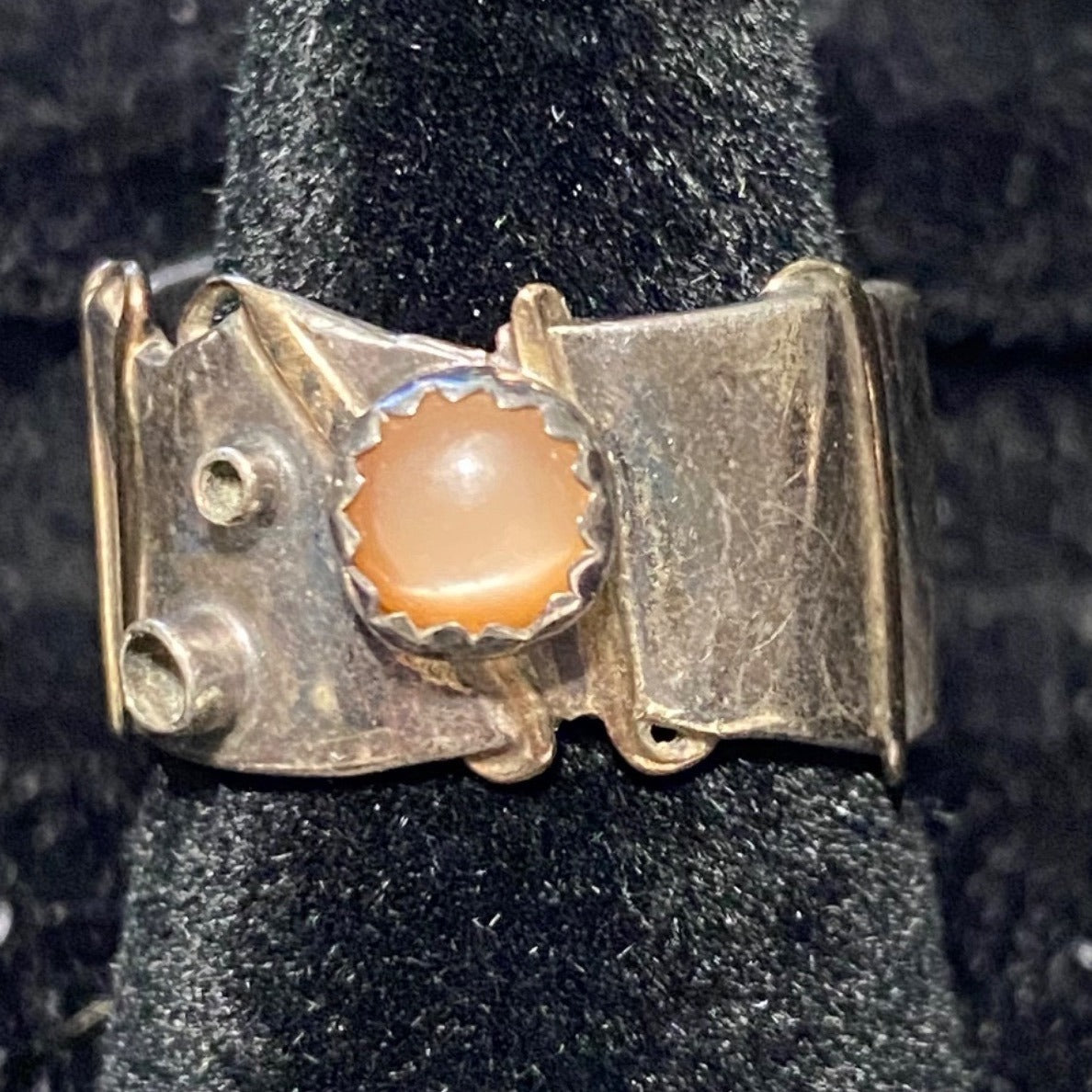 Ring Angela Duffin Possibly Ethiopian Opal Sterling Silver 925 Tested Gold Accents 90 Vintage Jewelry