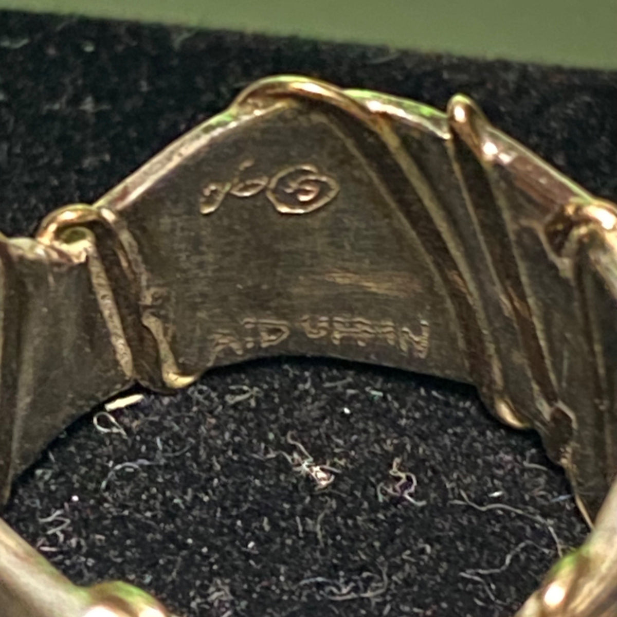 Ring Angela Duffin Possibly Ethiopian Opal Sterling Silver 925 Tested Gold Accents 90 Vintage Jewelry
