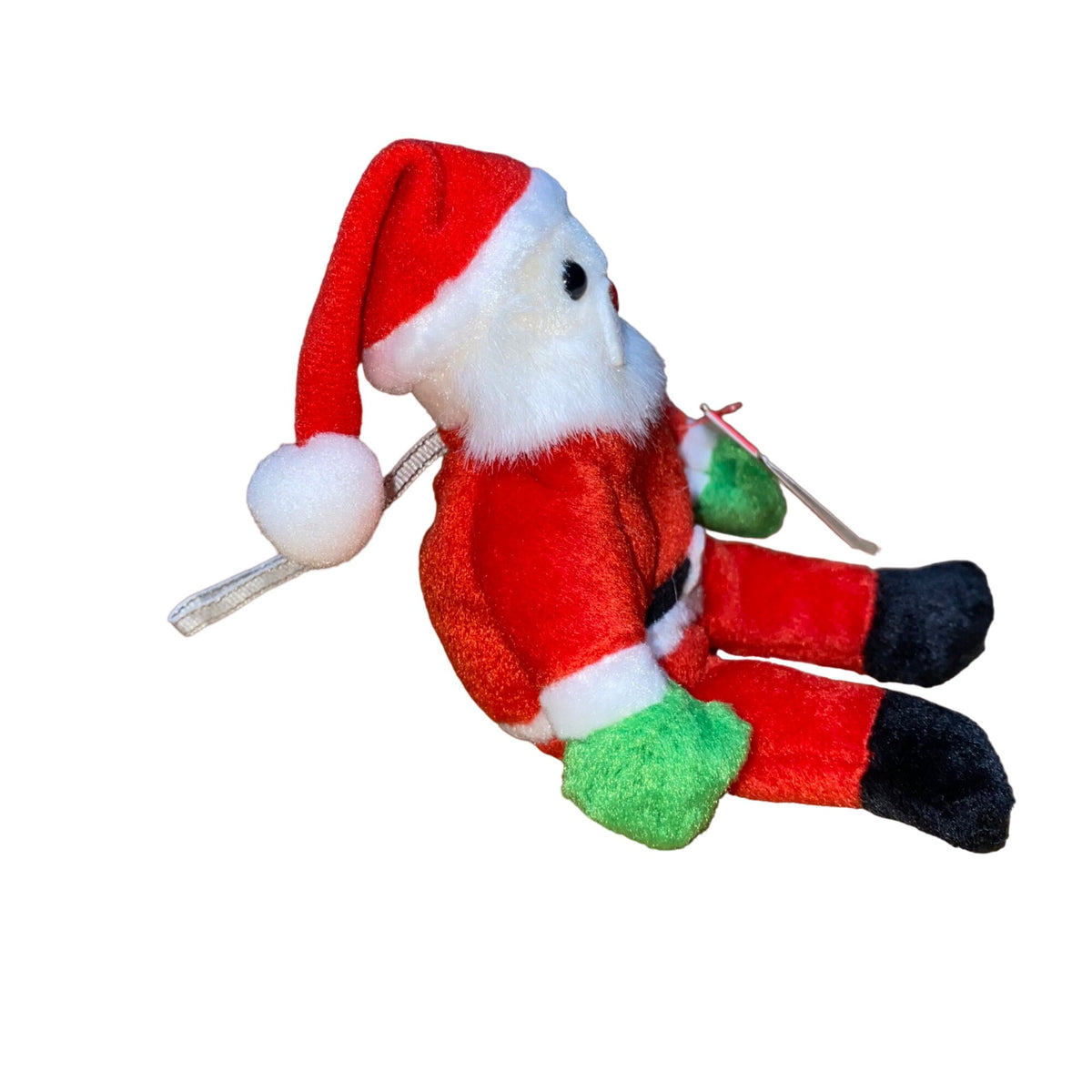 Ty Jingle Beanies Santa Plush Ornament Red White & Green Holiday Decoration