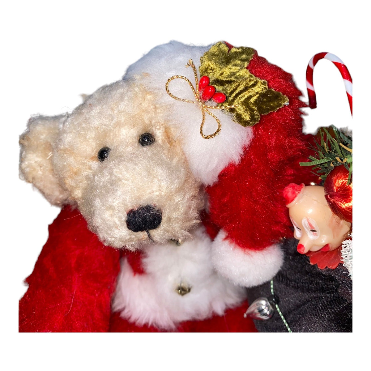 Sweet Santa Teddy Bear With Festive Accessories & Drawstring Bag By Debs Bears