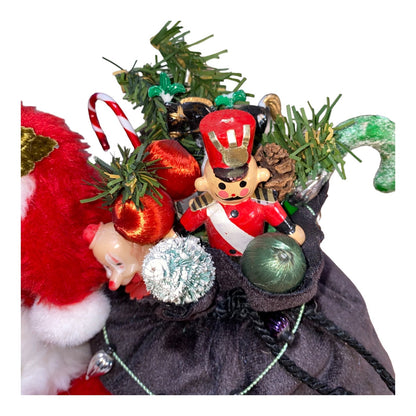 Sweet Santa Teddy Bear With Festive Accessories & Drawstring Bag By Debs Bears