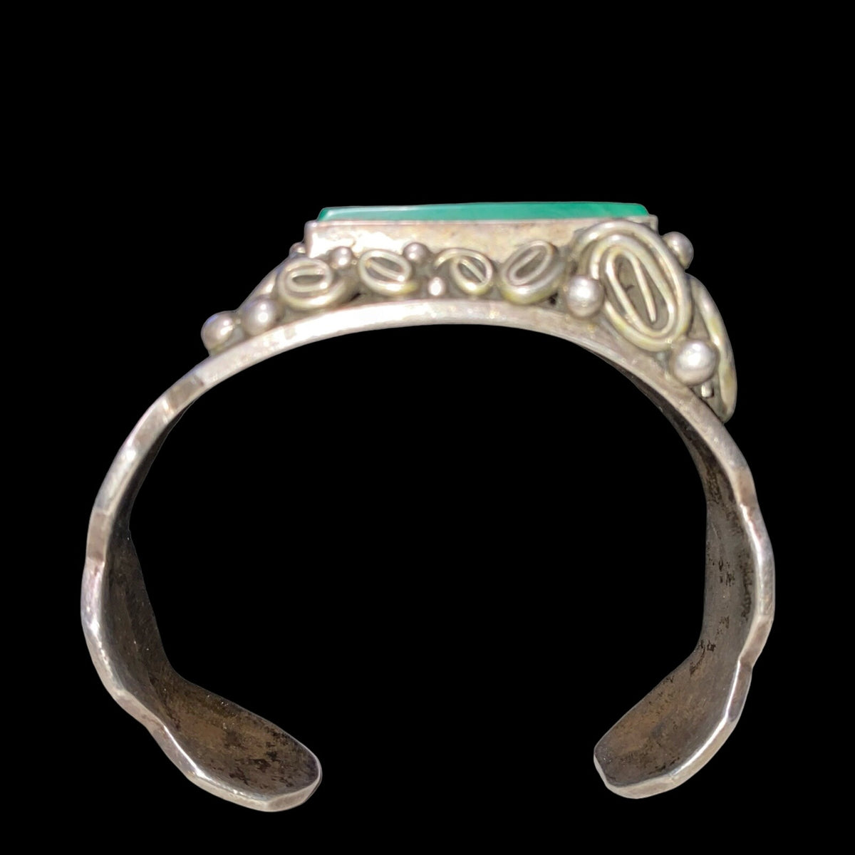 Malachite Cuff 6.25" Bracelet Southwestern Handmade Sterling Silver 925