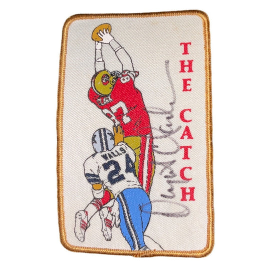 Vintage San Francisco 49ers Signed Dwight Clark "The Catch" Cloth Patch 3" X 5" Official NFL Memorabilia