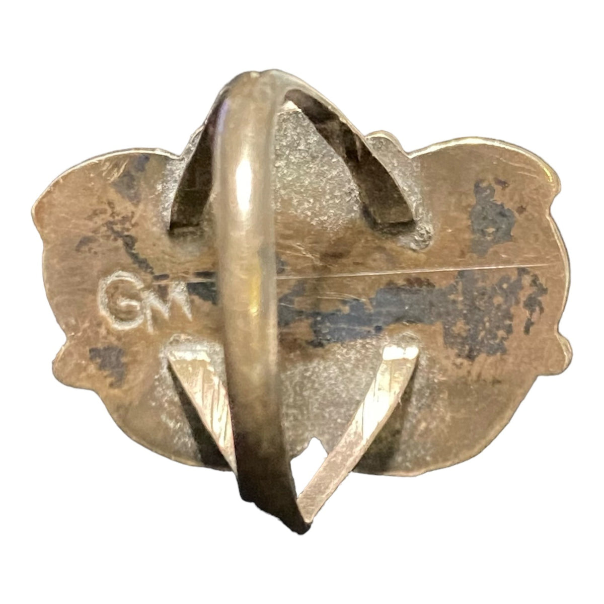 Ring Size 5.5 2 Mother of Pearl 10mm x 8mm Native Possibly Old Pawn Sterling Silver Tested Vintage Jewelry