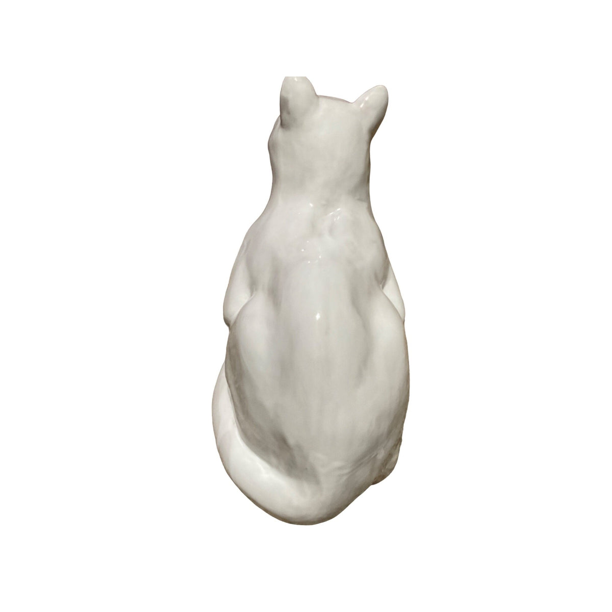 Vintage 1988 Earth Needs Ltd Handcrafted White Ceramic Cat Figurine 12.5" X 9.5" X 6"