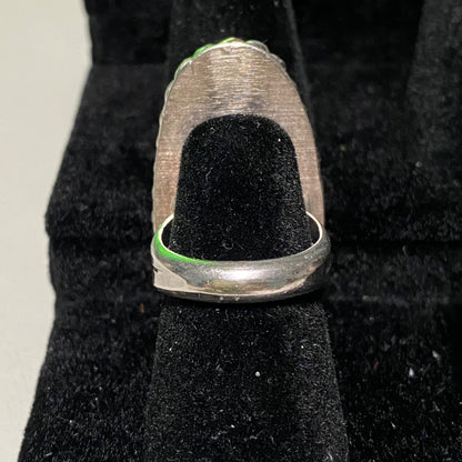 Ring Kingman Mine Turquoise Size 5 AF Maker Mark Possibly Native Vintage Jewelry Sterling Silver Tested