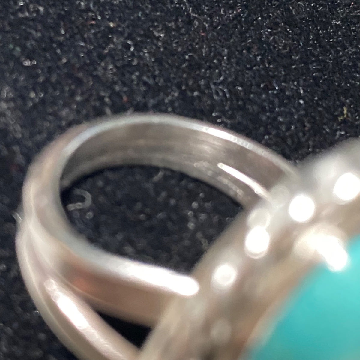 Ring Kingman Mine Turquoise Size 5 AF Maker Mark Possibly Native Vintage Jewelry Sterling Silver Tested