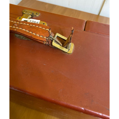 Mid-Century Brown Leather Tommy Traveler Toiletries Case With Compartments & Mirror